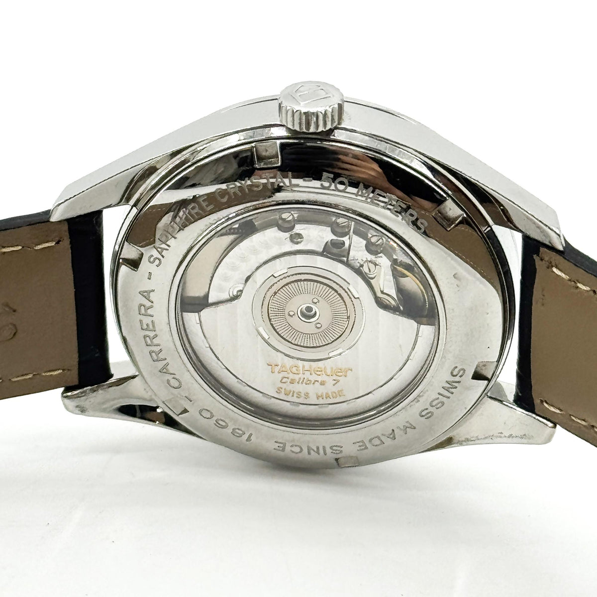 TAG Heuer Carrera Twin Time Automatic White Dial Leather