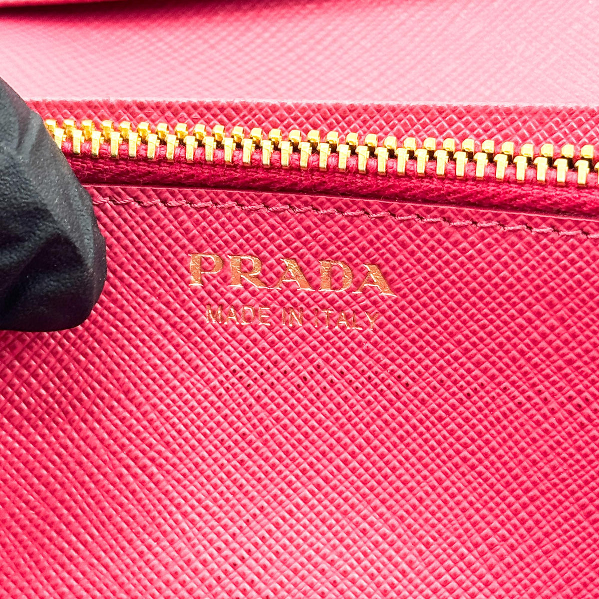 Prada Saffiano Metal Logo Long Wallet Black