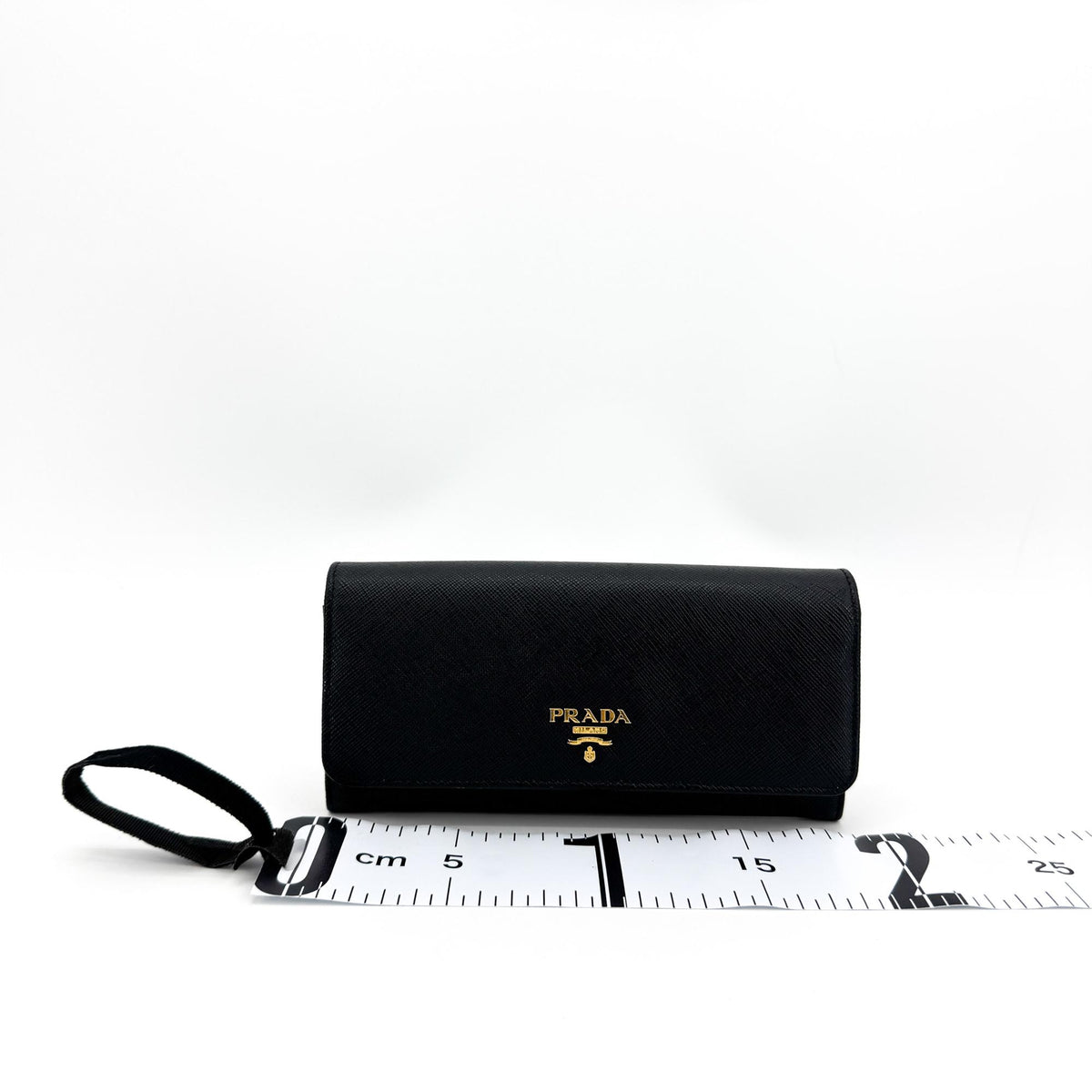 Prada Saffiano Metal Logo Long Wallet Black