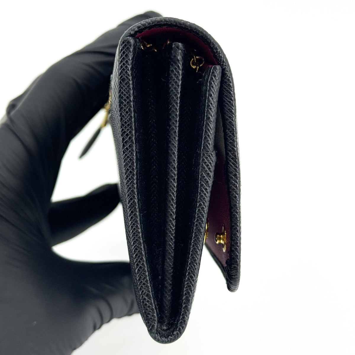 Prada Saffiano Metal Logo Long Wallet Black