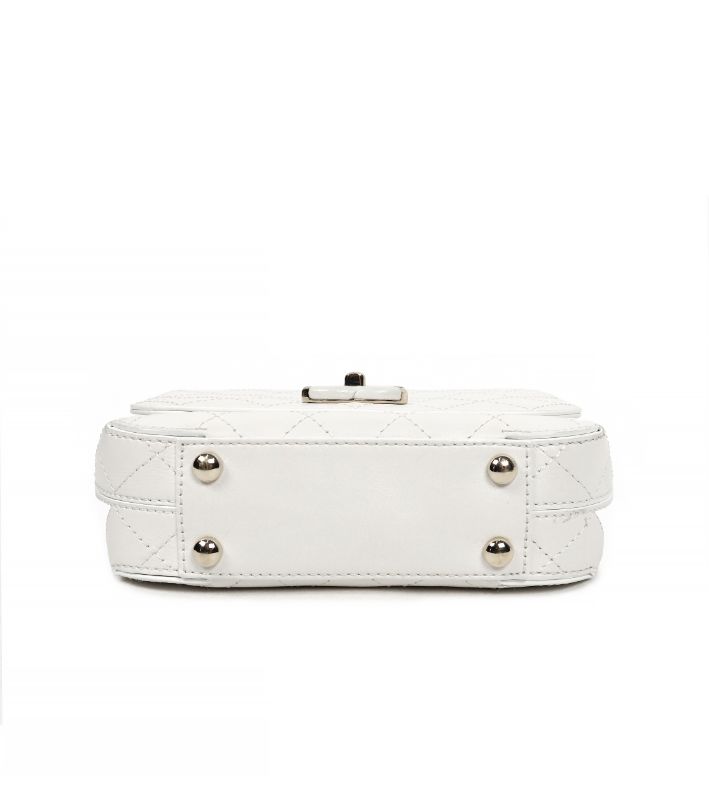 Chanel White Quilted CC Flap Chain Shoulder Bag with Flap