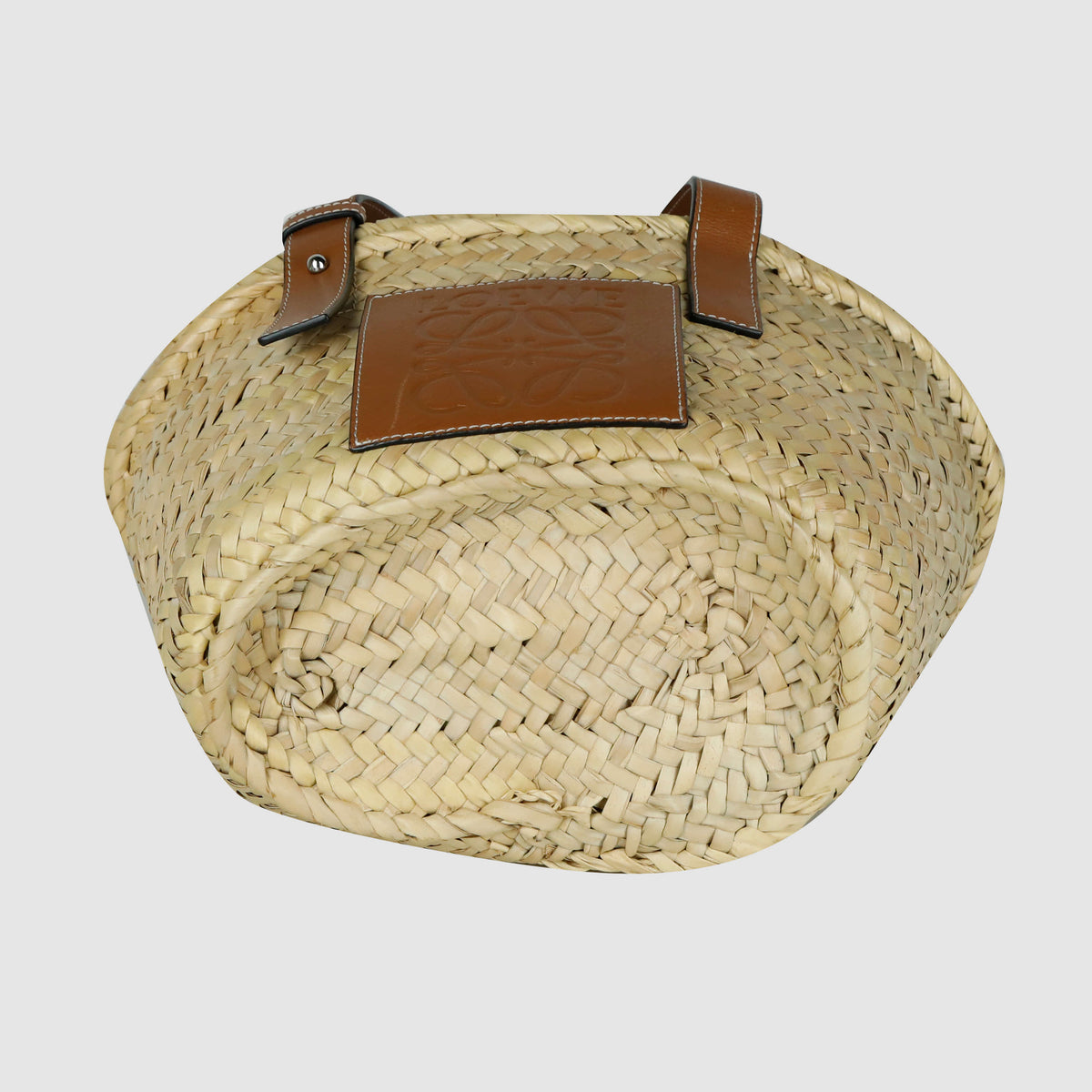 Anagram Raffia Basket Tote Bag