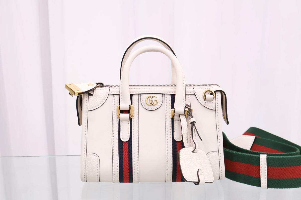 Bauleto Mini Top Handle White Tote Shoulder Bag 715771