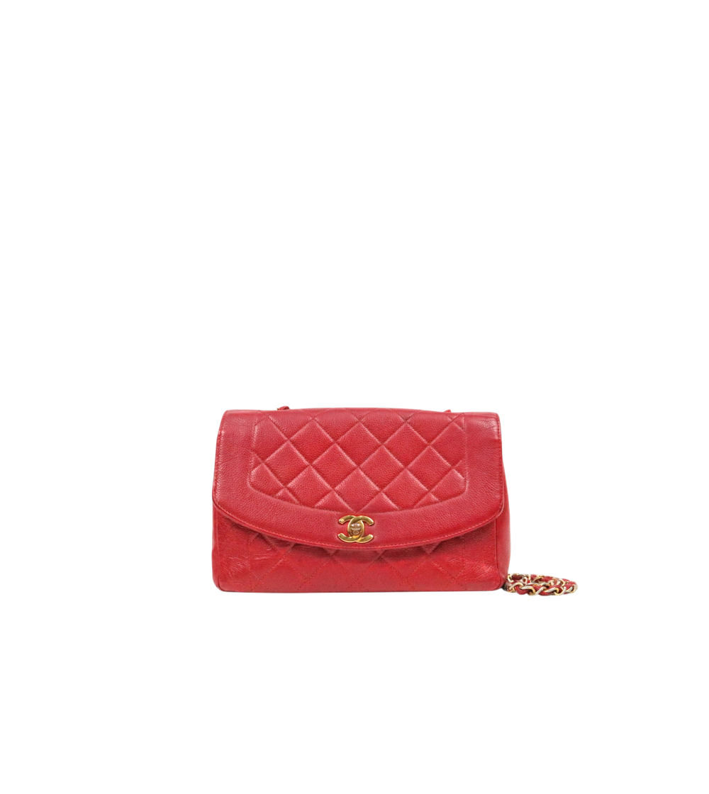 Chanel Red Caviar Diana Bag