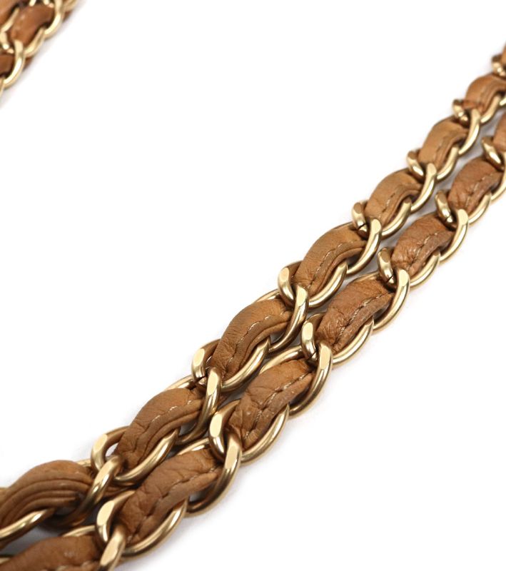 Chanel Brown Suede Accordion Chain Shoulder Bag