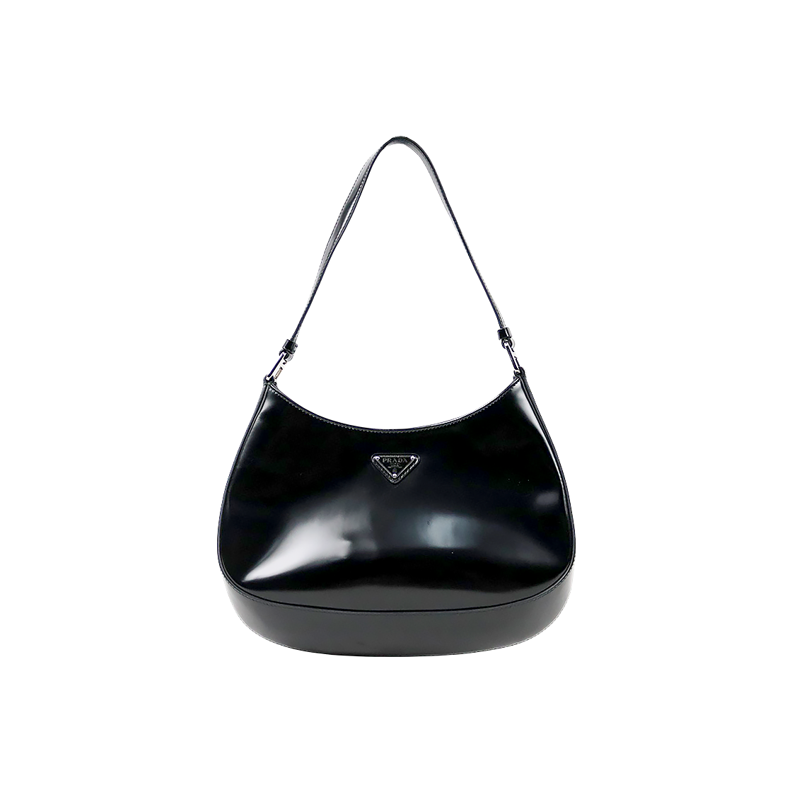 Prada Black Cleo Brushed Shoulder Bag