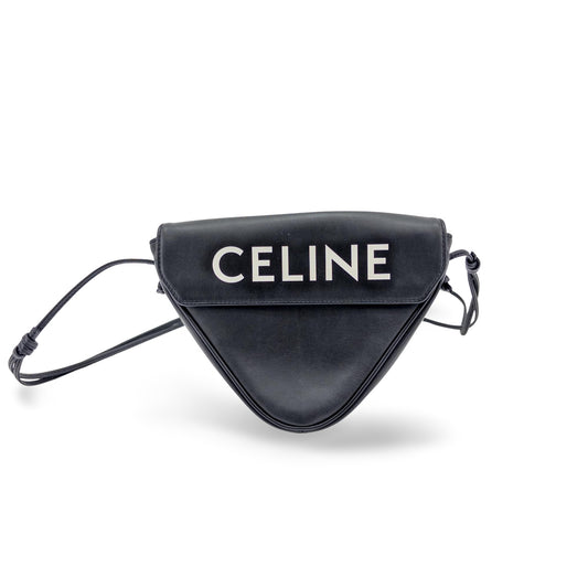 Celine Smooth Calfskin Triangle Bag Black
