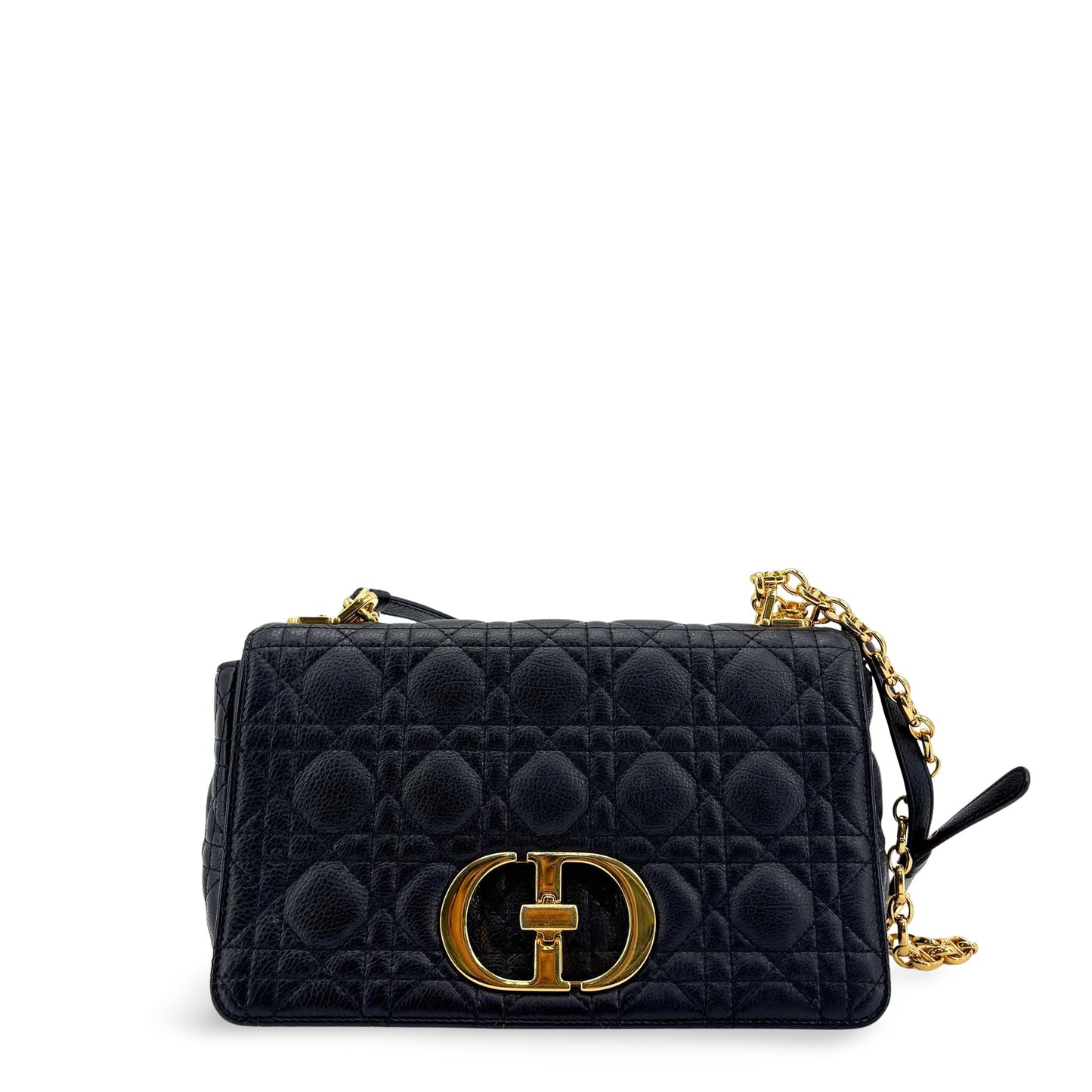 Dior Small Caro Bag Black Gold Hardware