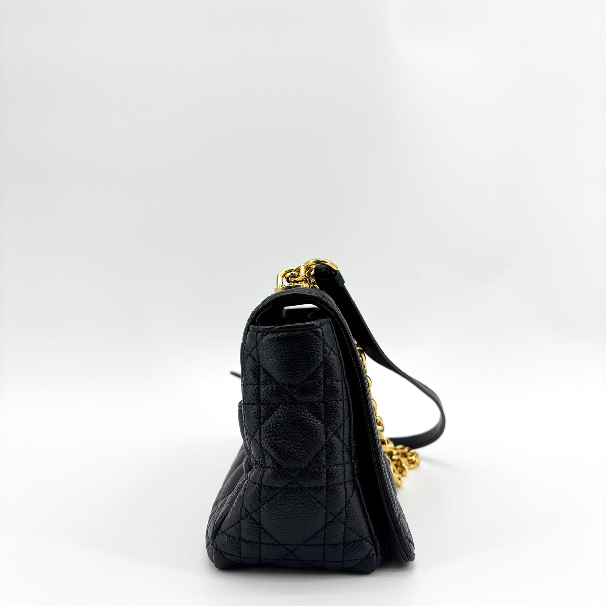 Dior Small Caro Bag Black Gold Hardware