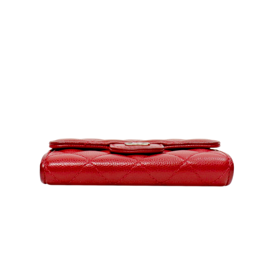 Chanel Red Caviar Skin Card Wallet