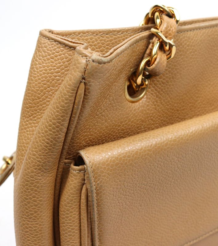 Chanel Beige CC Pocket Chain Shoulder Bag