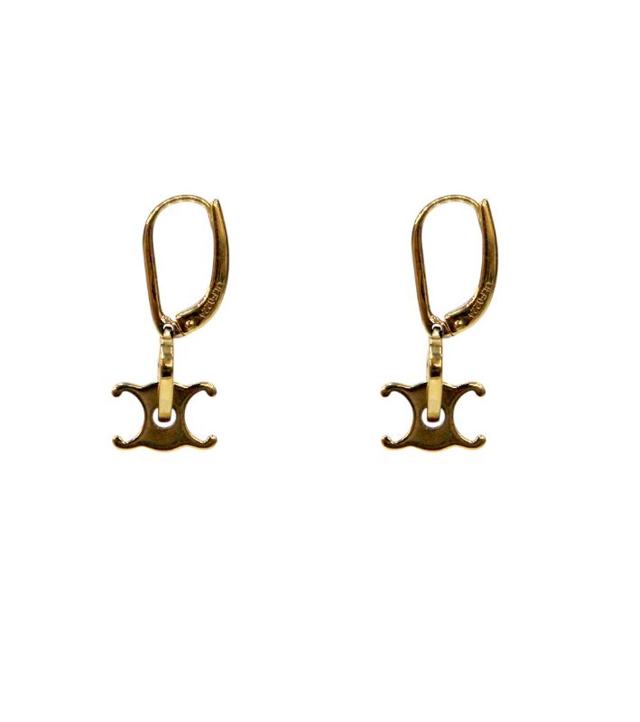 Celine Heart Triope Earrings in Gold