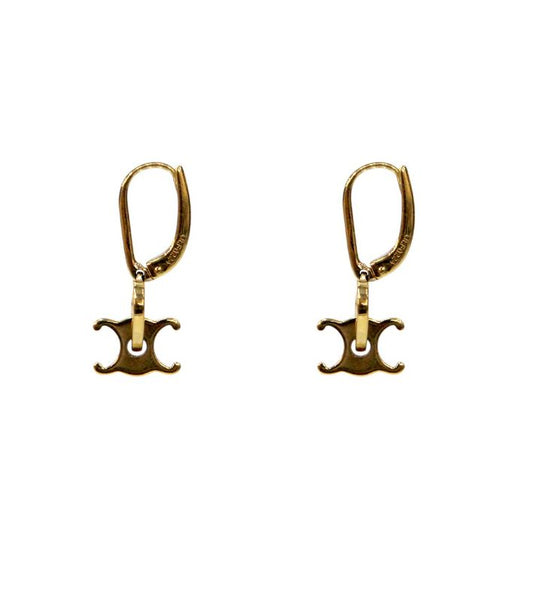 Celine Heart Triope Earrings in Gold