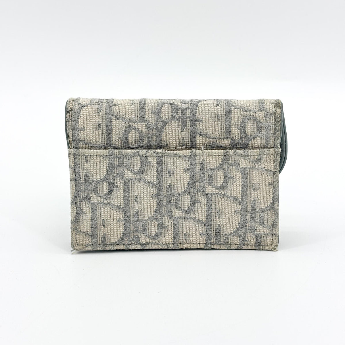 Dior Saddle Lotus Wallet Grey Oblique Jacquard