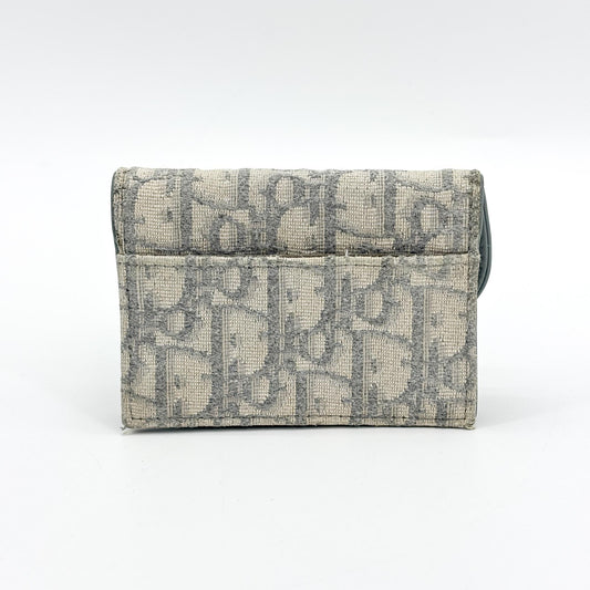 Portefeuille Dior Saddle Lotus Jacquard Oblique gris