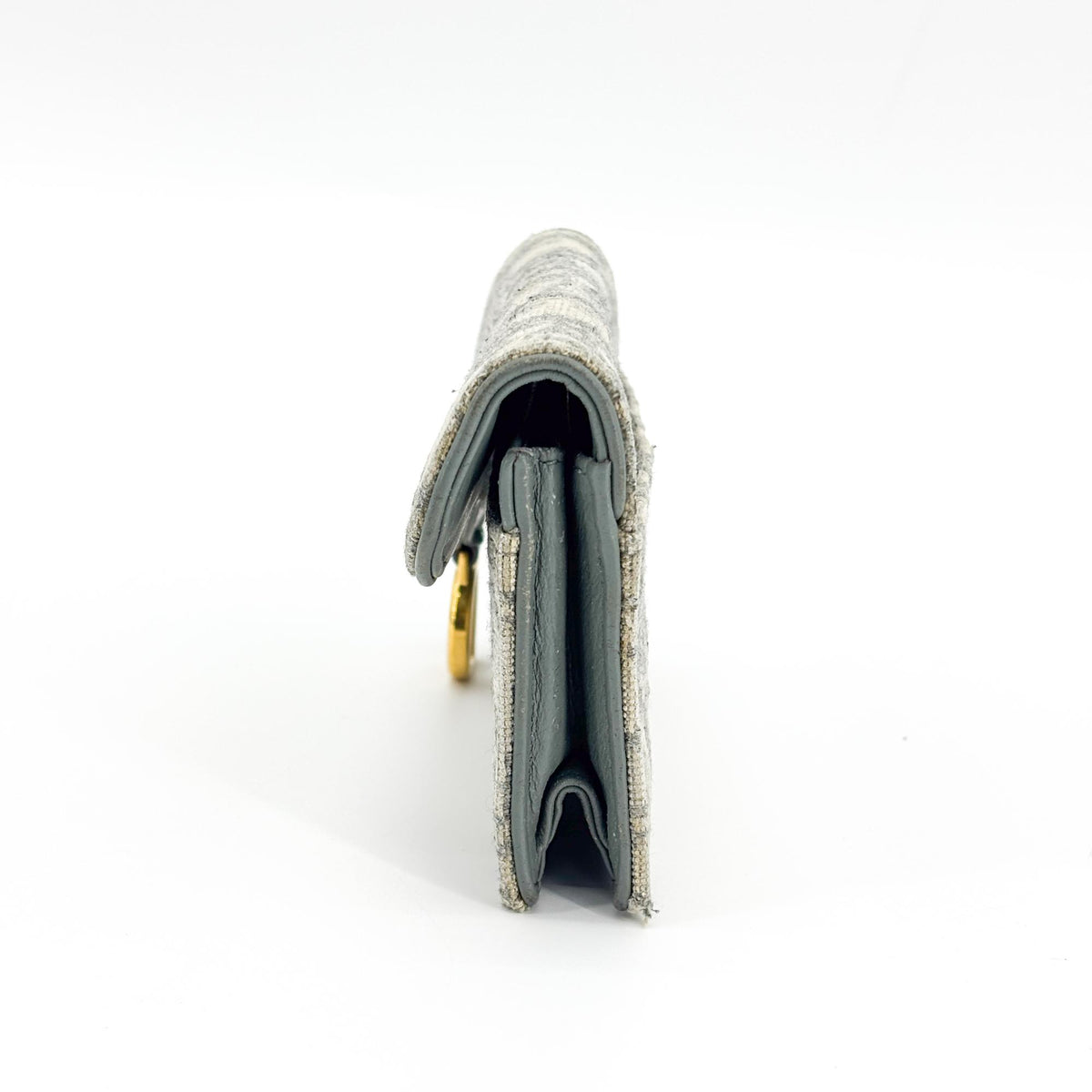 Dior Saddle Lotus Wallet Grey Oblique Jacquard