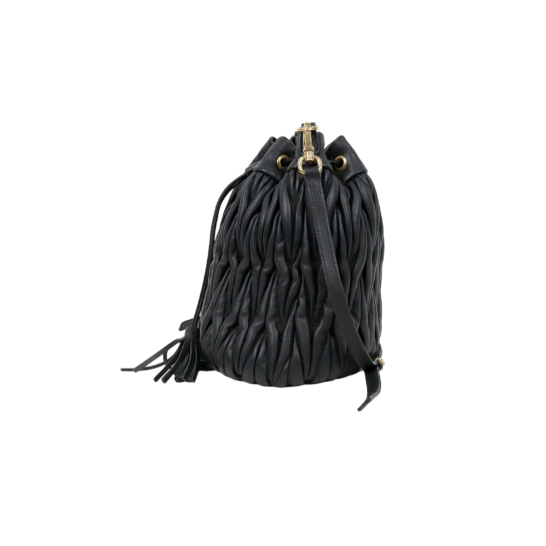 Miu Miu Black Materasse Bucket Bag