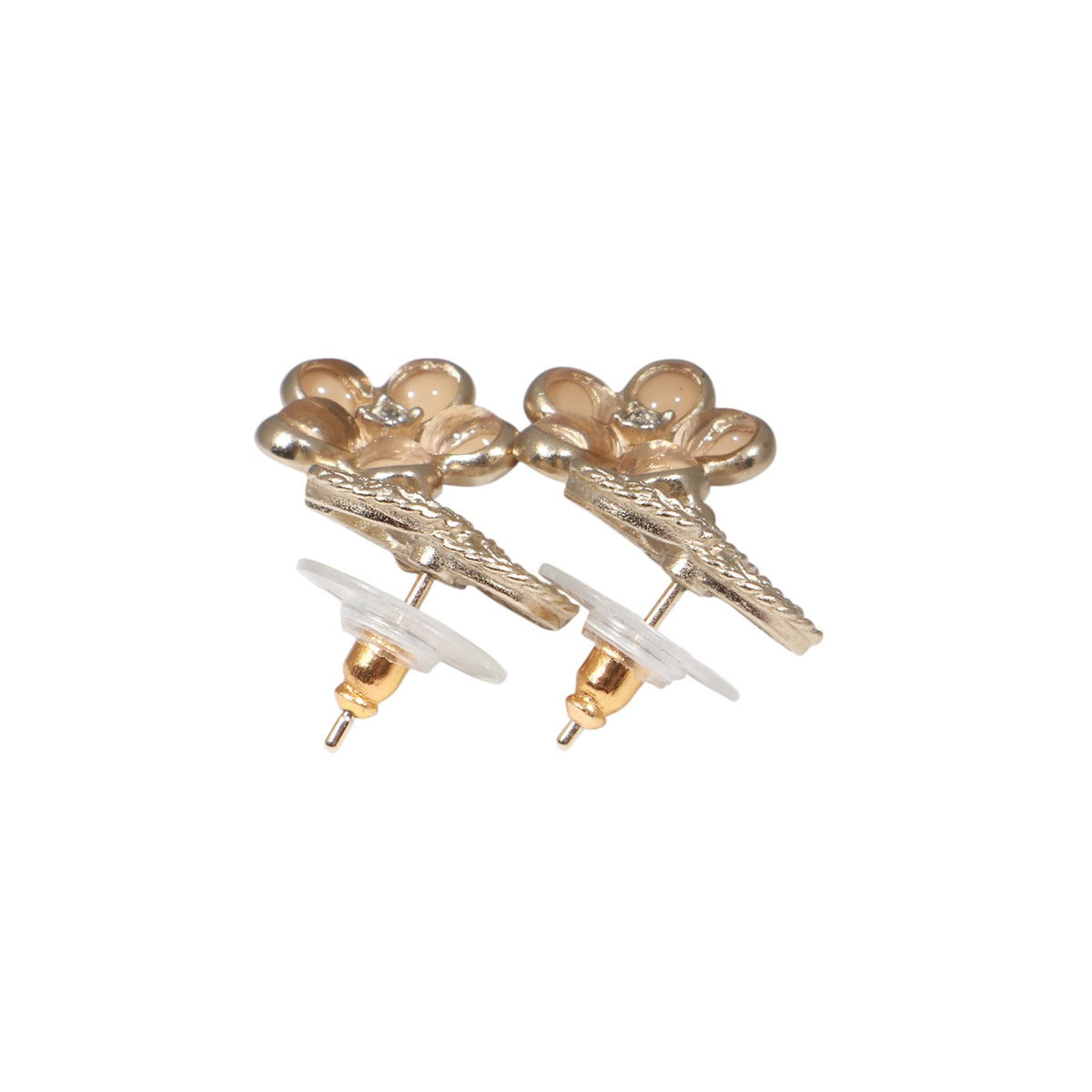 Chanel CC Logo Camellia Earrings