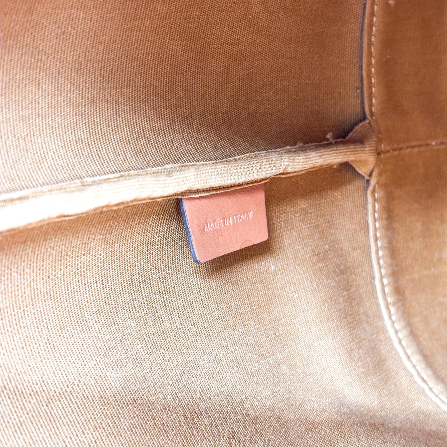 Celine Medium Bucket Bag Triomphe Canvas and Calfskin Tan