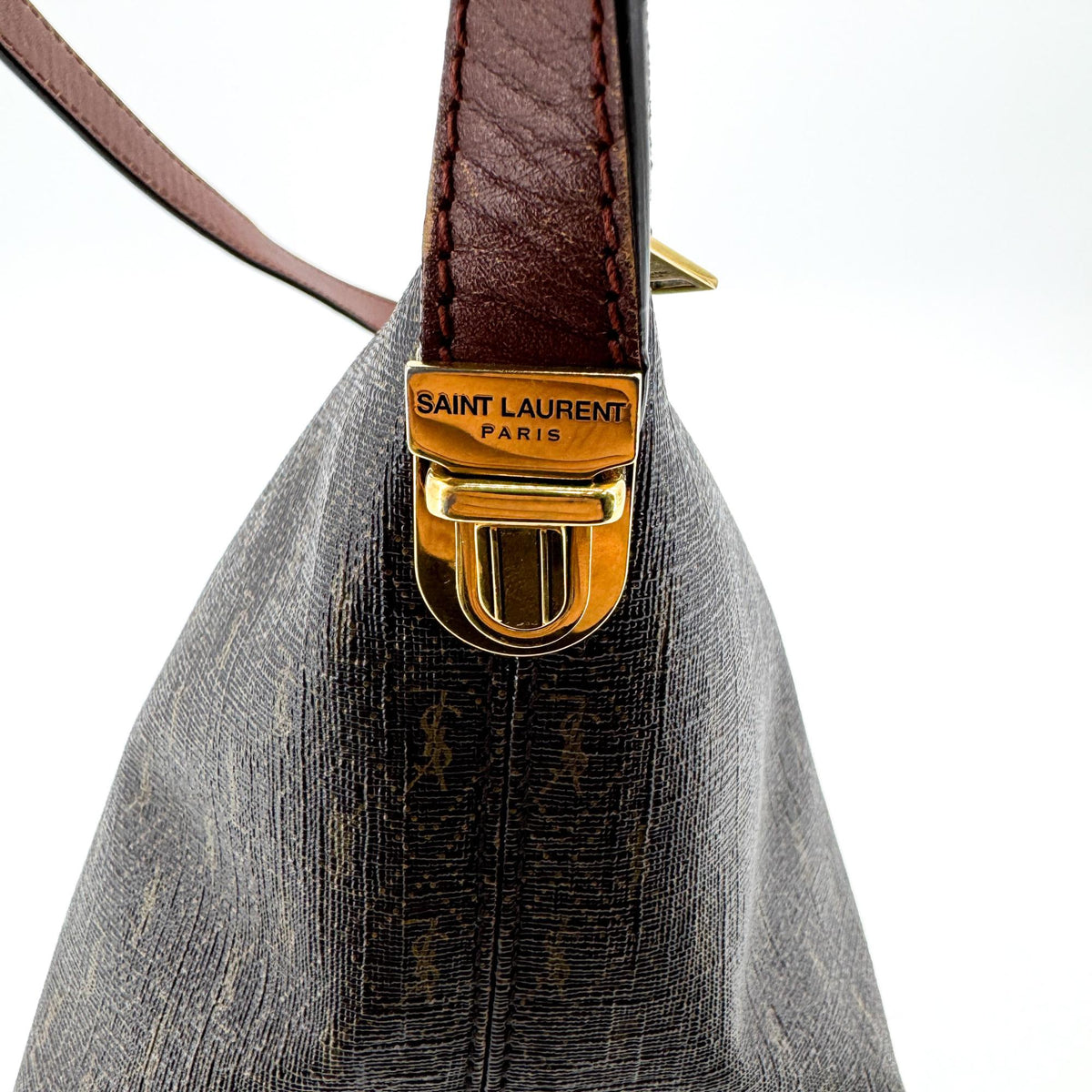 Saint Laurent Vintage YSL Monogram Mini Crossbody Bag Black