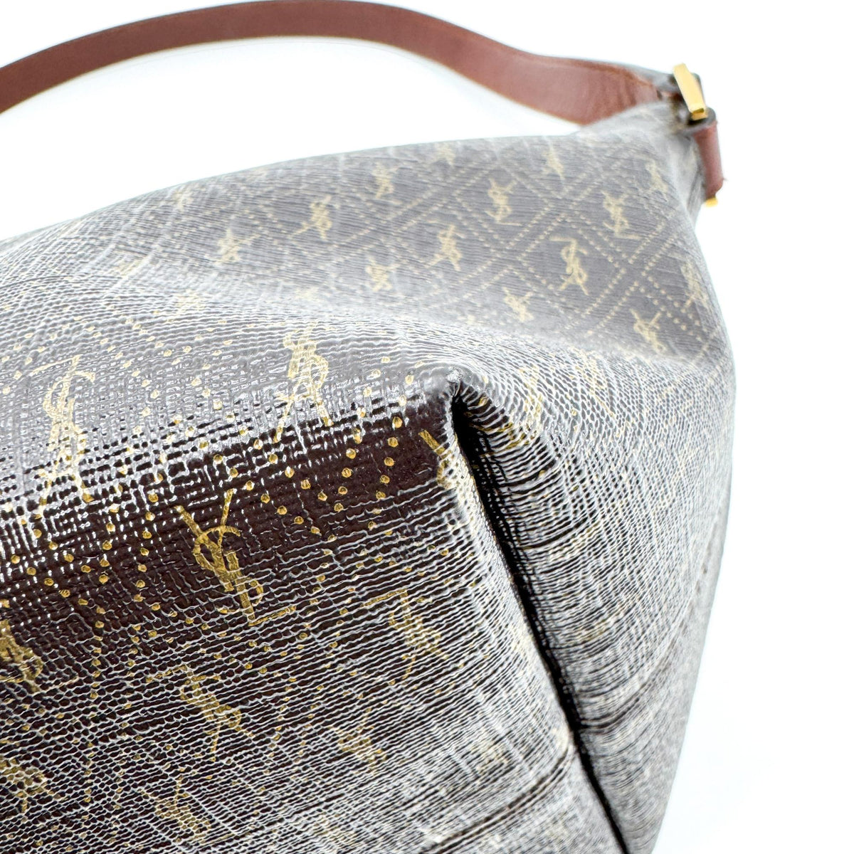 Saint Laurent Vintage YSL Monogram Mini Crossbody Bag Black