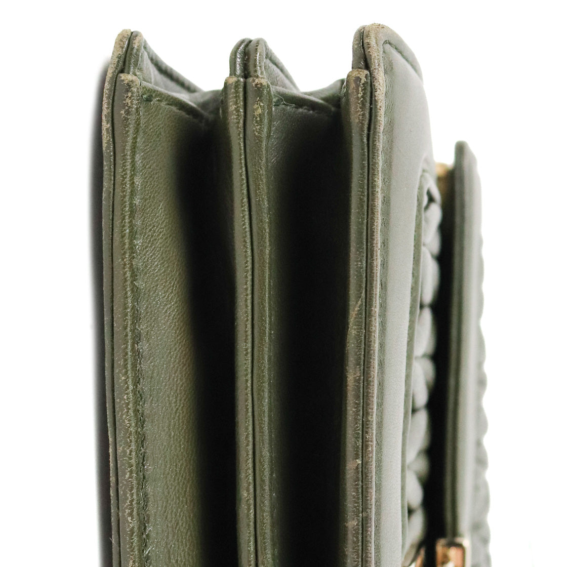Miu Miu Khaki Materasse Chain Shoulder Bag