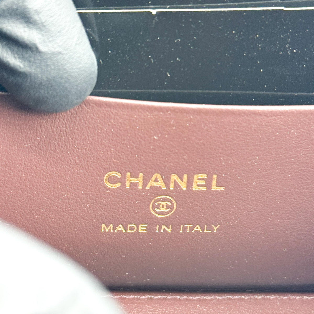 Chanel Classic Mini Vanity Chain Cosmetic Bag Caviar Black Gold Hardware