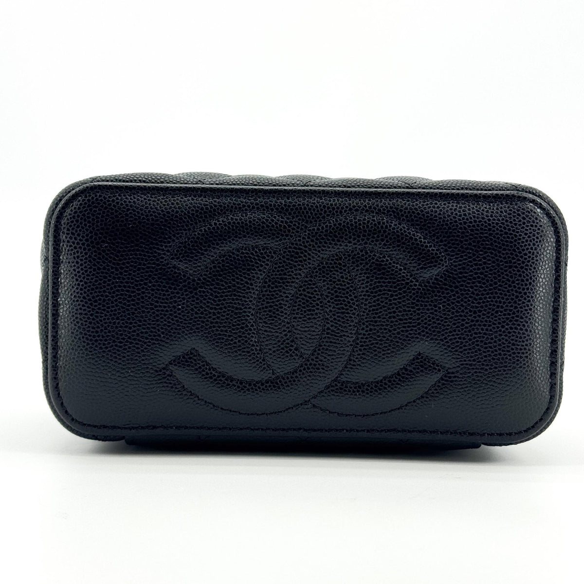 Chanel Classic Mini Vanity Chain Cosmetic Bag Caviar Black Gold Hardware