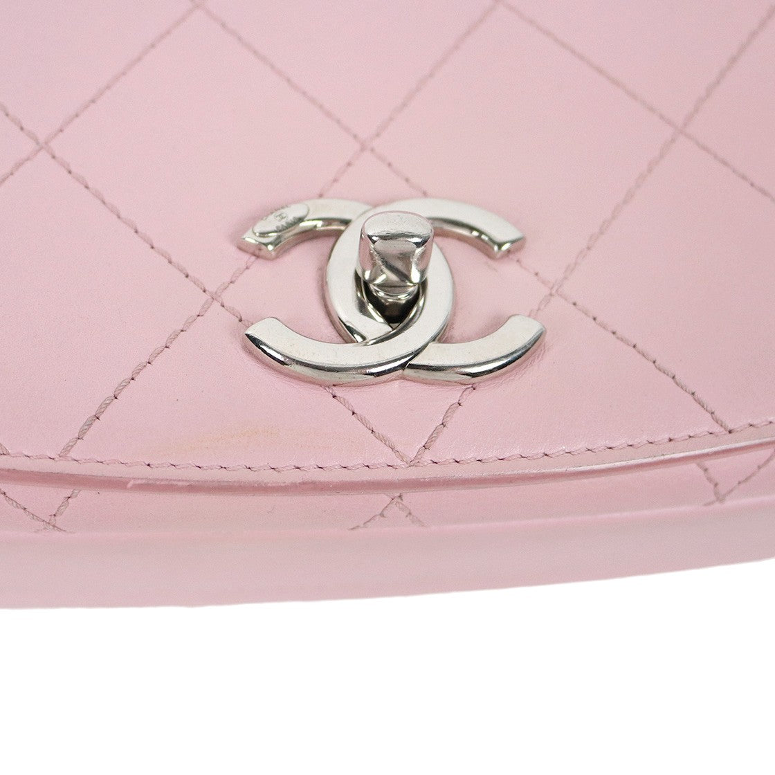 Chanel Pink Lambskin Quilted CC Flap Top-Handle 2-Way Bag