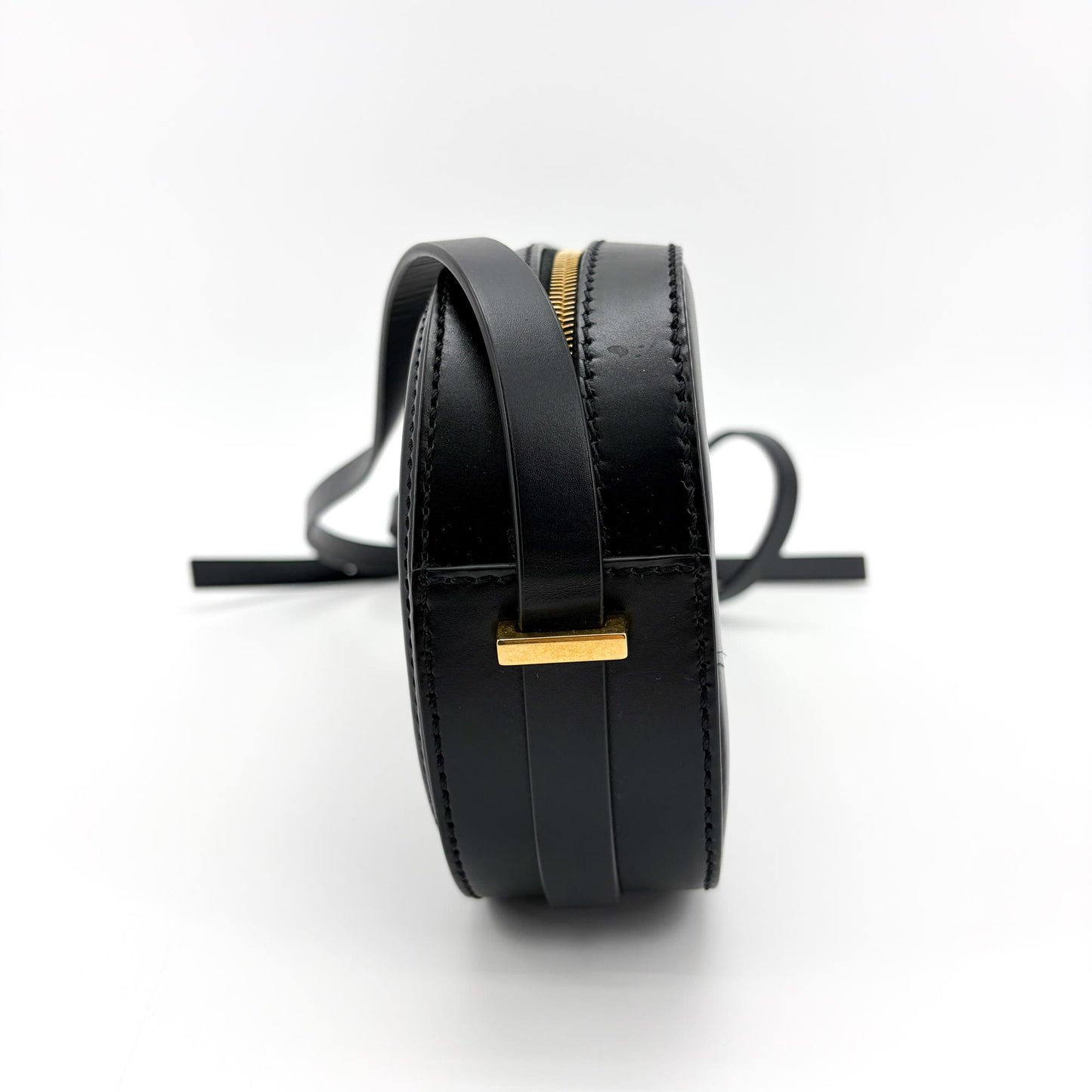 Valentino Garavani V-Logo Signature Oval Leather Shoulder Bag Black