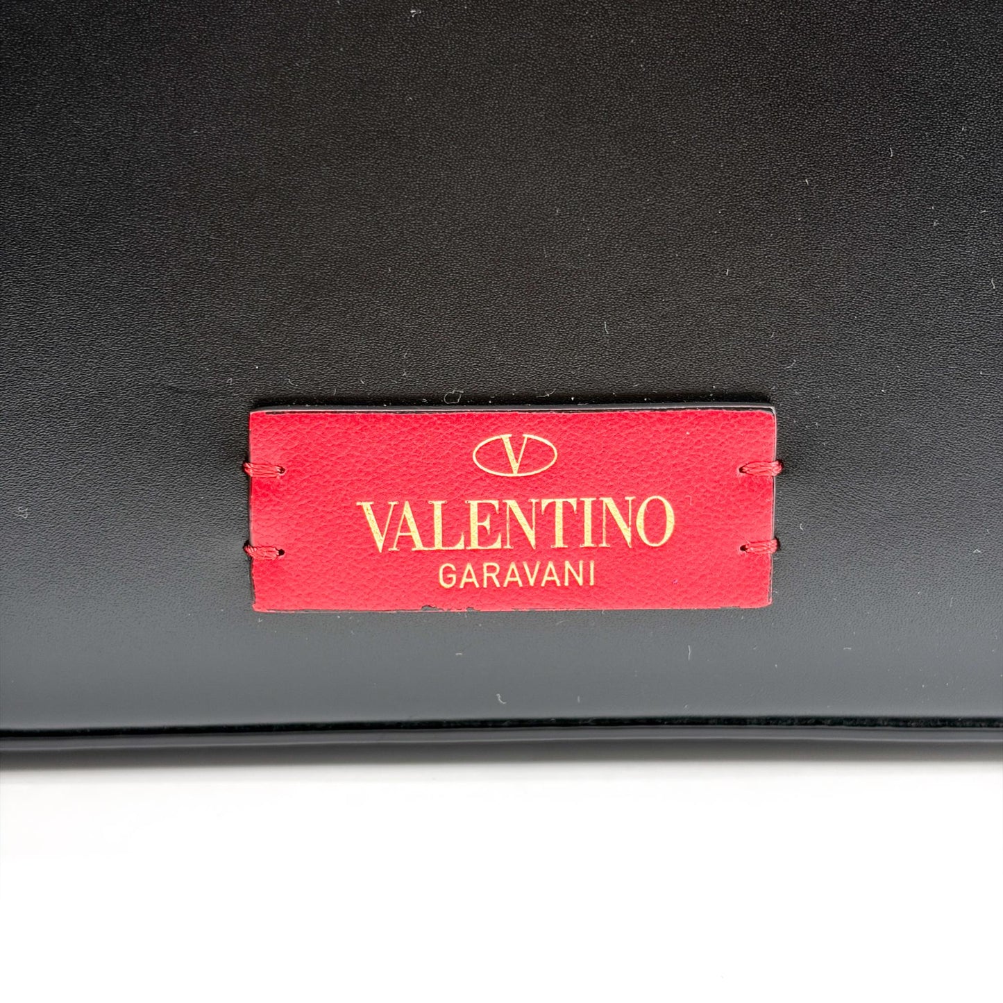 Valentino Garavani V-Logo Signature Oval Leather Shoulder Bag Black