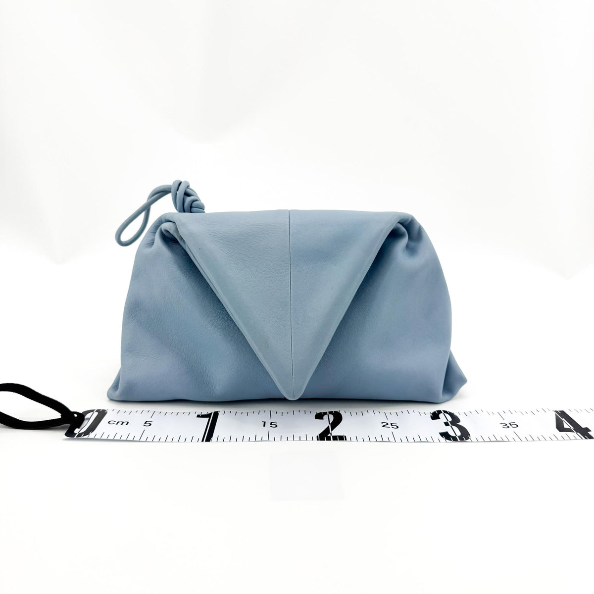 Bottega Veneta Triangle Leather Clutch Sky Blue