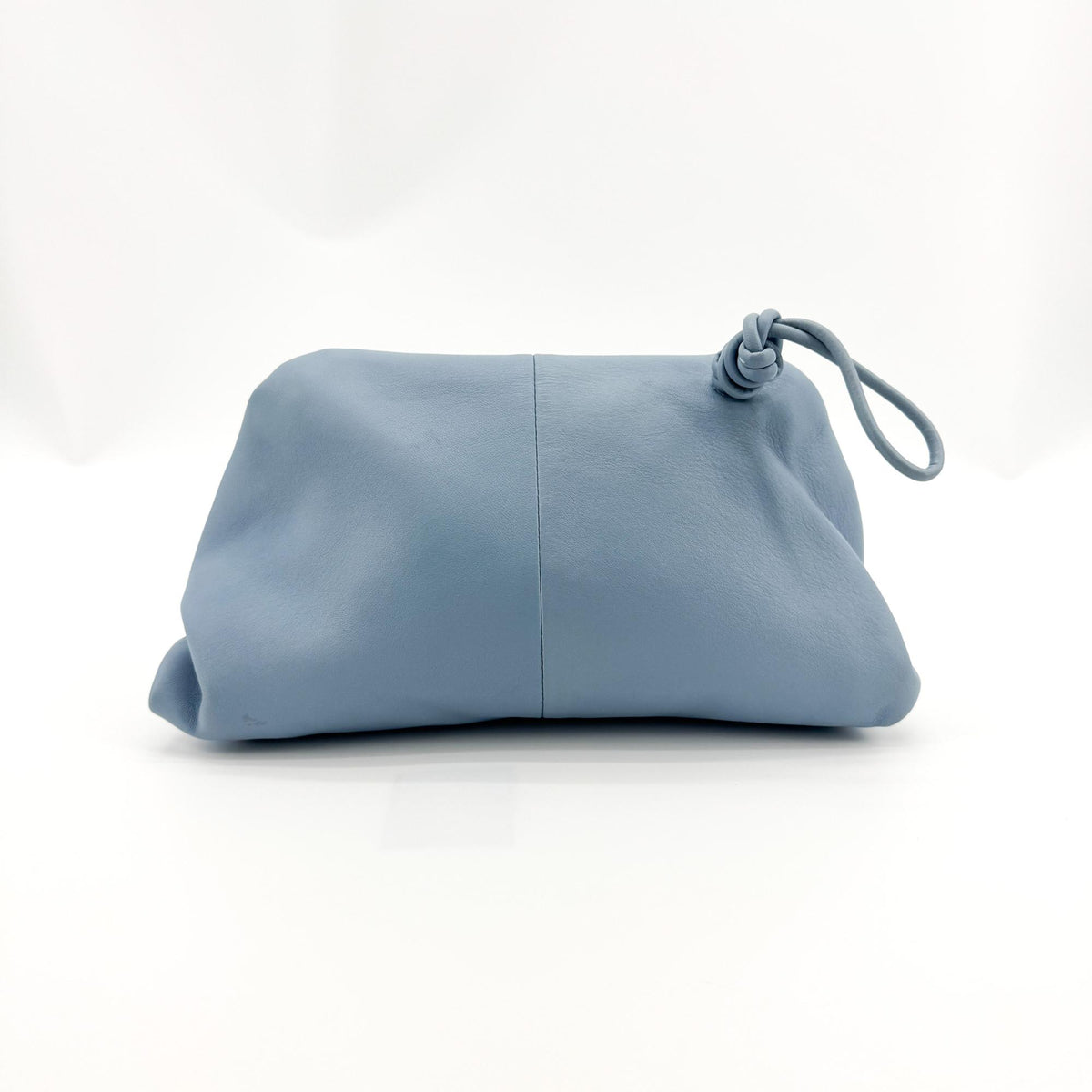 Bottega Veneta Triangle Leather Clutch Sky Blue