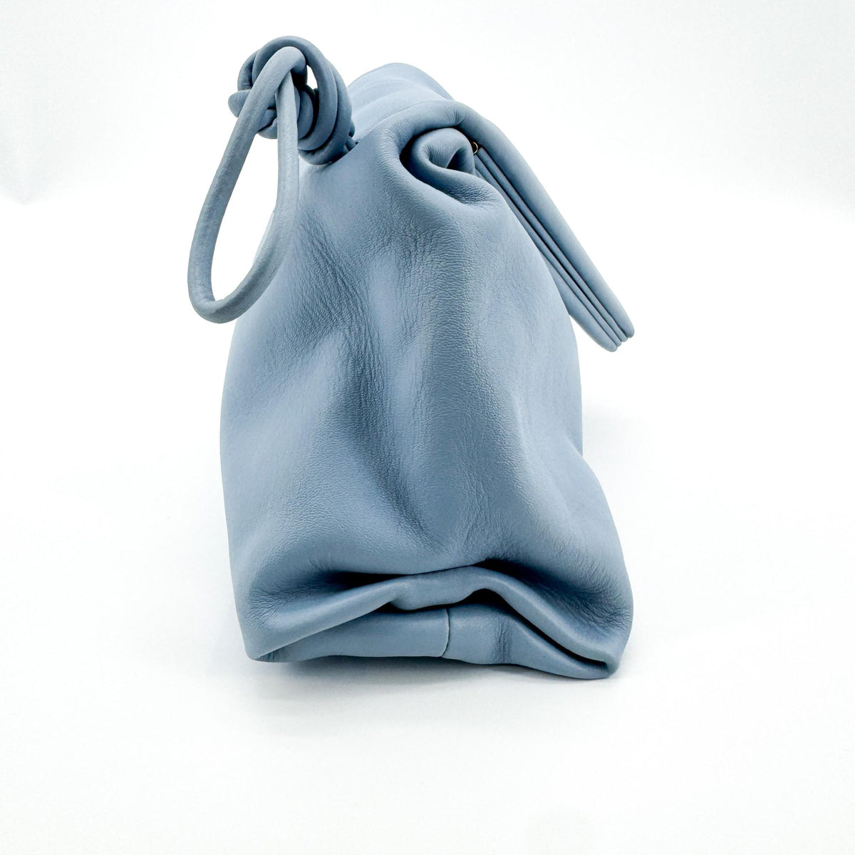 Bottega Veneta Triangle Leather Clutch Sky Blue