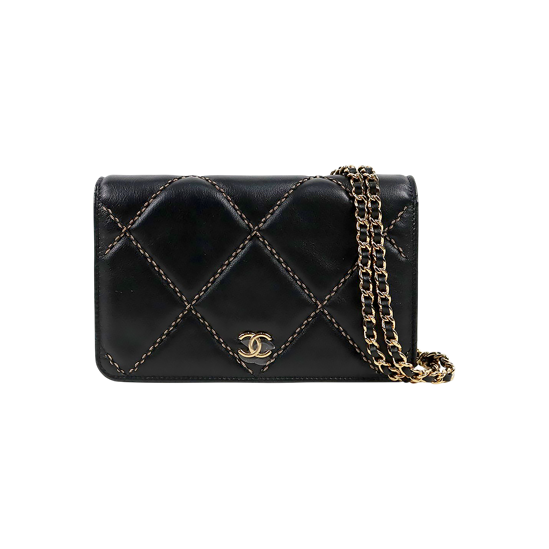 Chanel Black Gold Stitch WOC