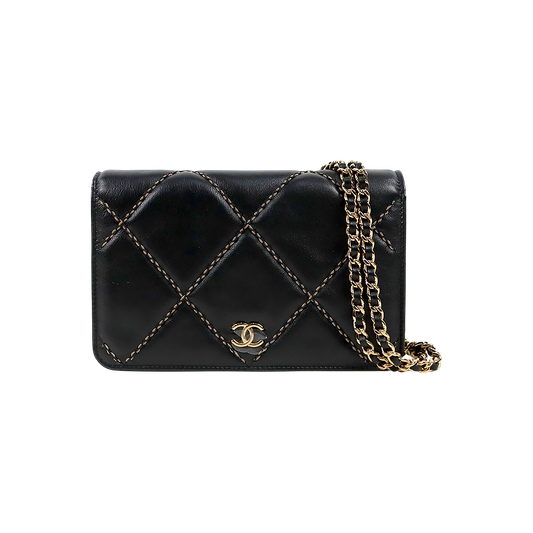 Chanel Black Gold Stitch WOC