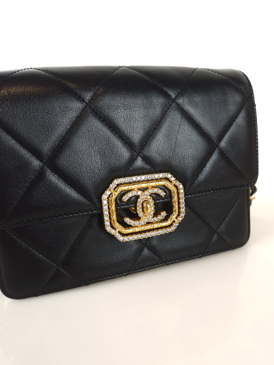 Mini Chanel Strass Calfskin Shoulder Bag Crossbody Bag AS3720