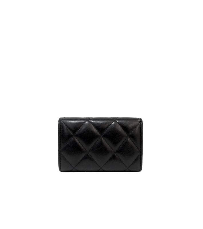 Chanel Black Gold-Toned Card Wallet
