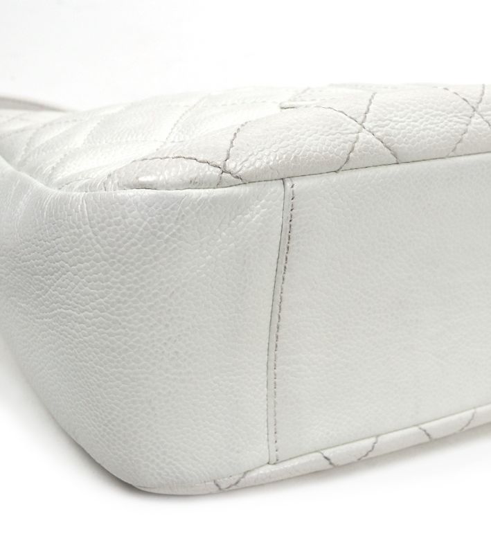 Chanel White Caviar Skin Timeless Shoulder Bag