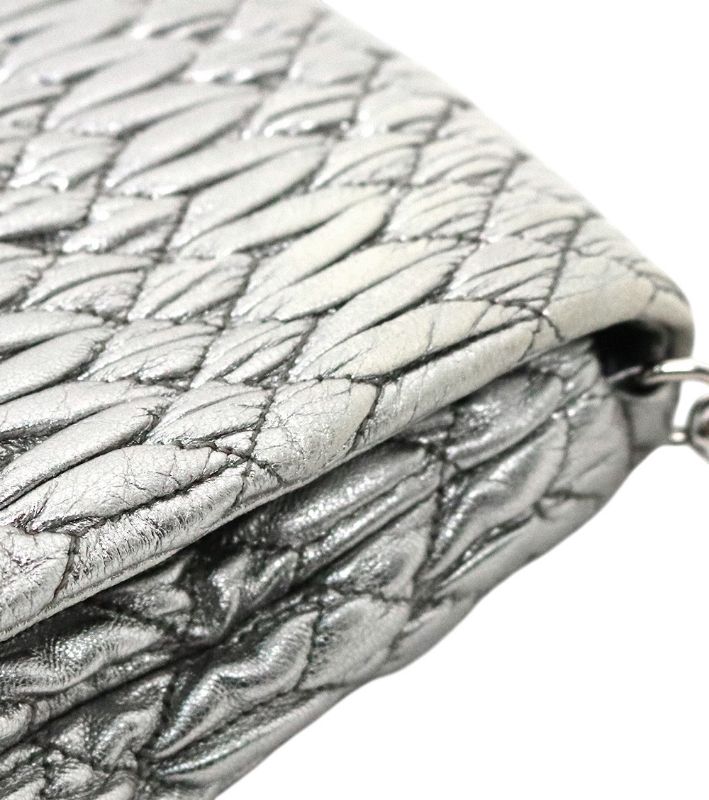 Miu Miu Silver Materasse Crystal Shoulder Bag