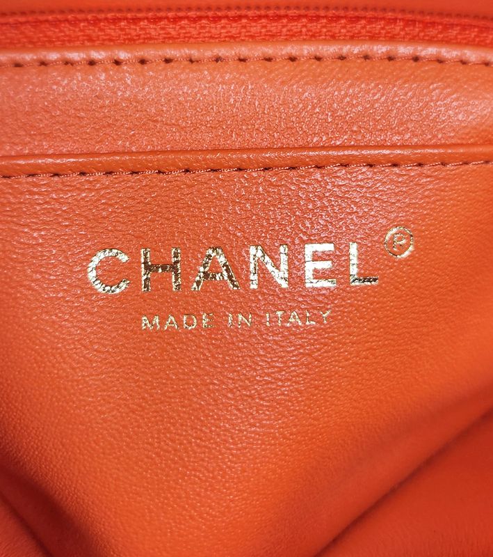 Chanel Orange Lambskin New Mini