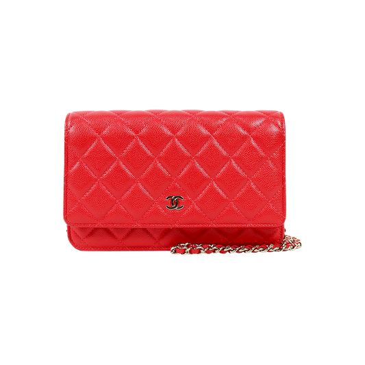 Chanel Red Caviar Skin WOC Crossbody Bag