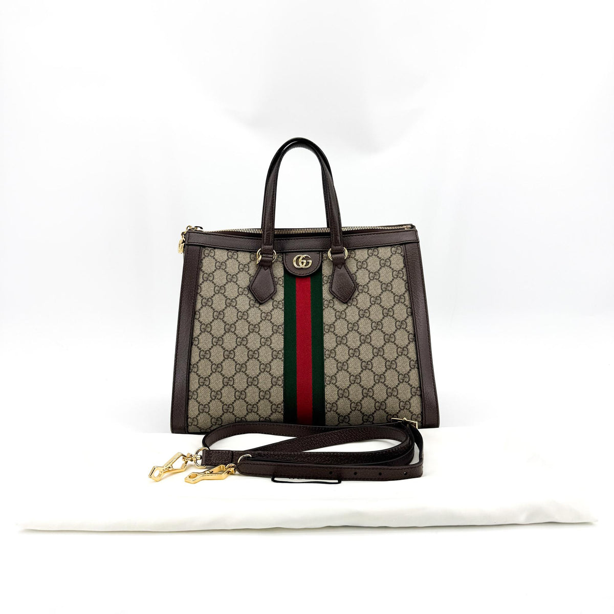 Gucci Ophidia GG Medium Tote Bag Brown