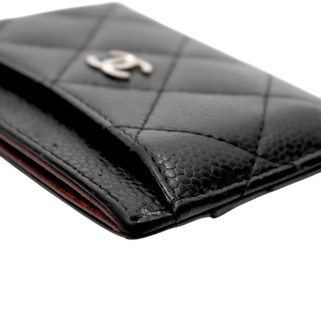 Chanel Black Caviar Skin Card Holder Wallet