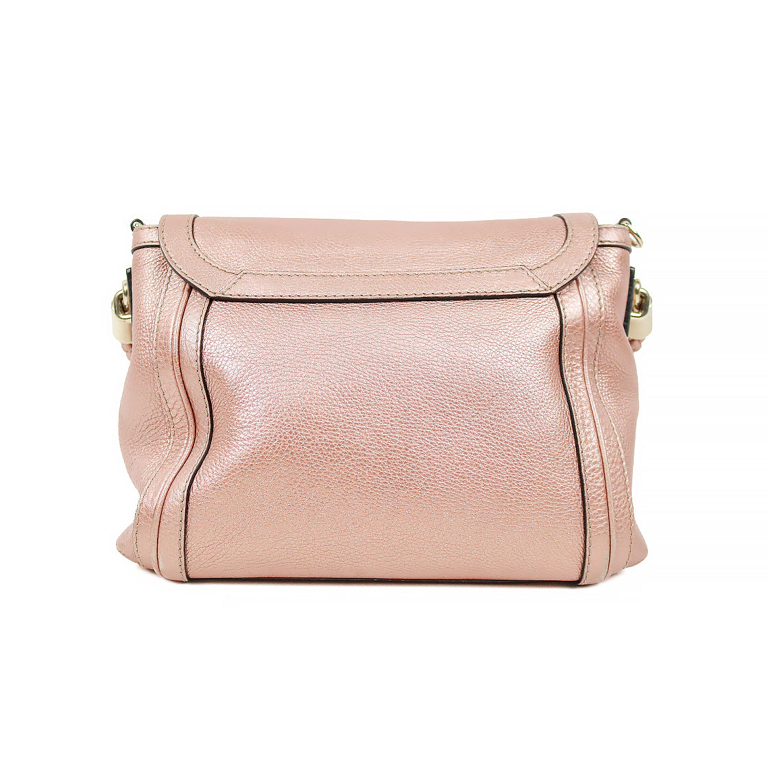Gucci Metallic Pink Bamboo Bella Shoulder Bag