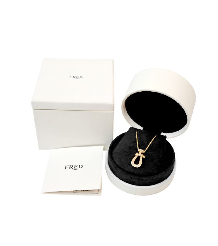 Fred Large 18K Pavé Diamond Post Necklace