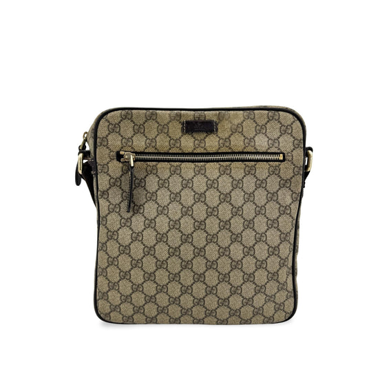 Gucci GG Supreme Crossbody Bag Beige Brown
