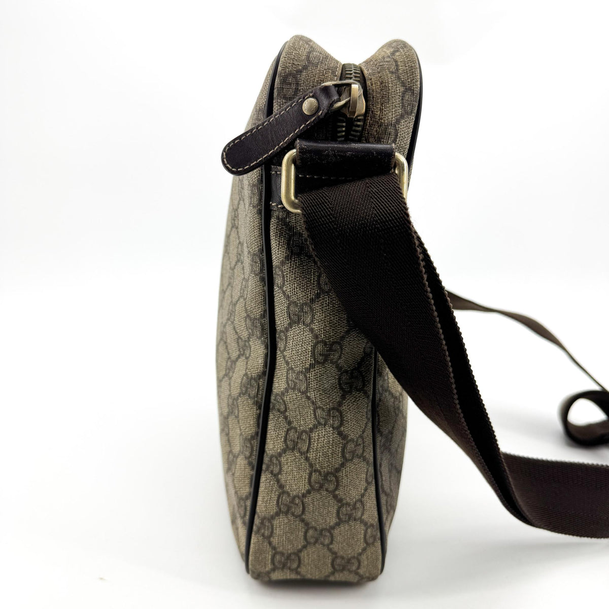 Gucci GG Supreme Crossbody Bag Beige Brown