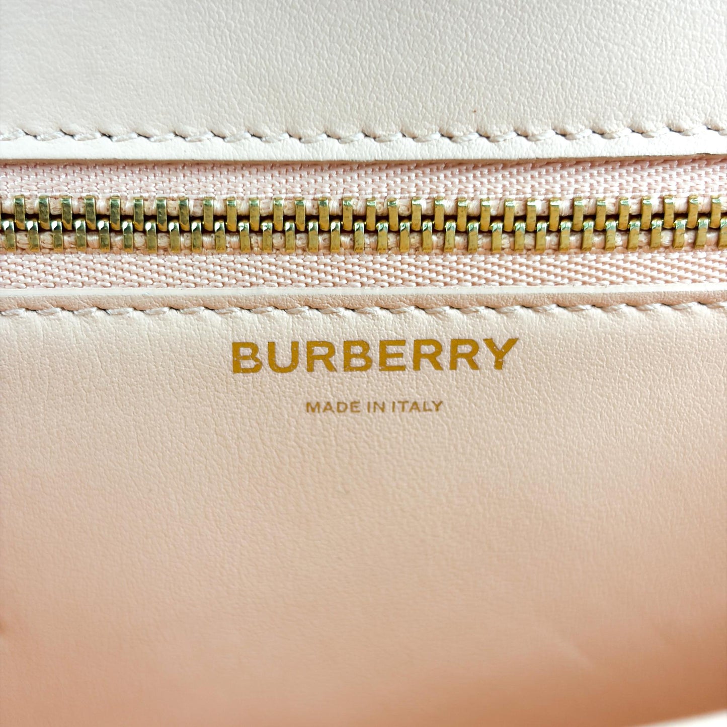 Burberry Small Leather TB Bag Beige