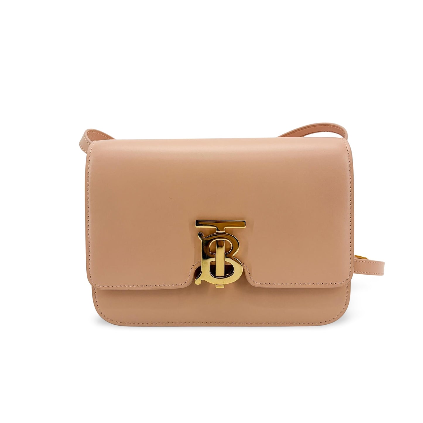 Burberry Small Leather TB Bag Beige